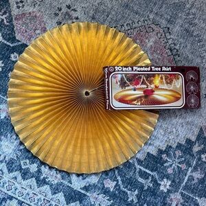 1950s Danish Gold Pleated Tree Skirt